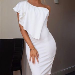 One Shoulder Frill Dress